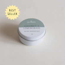 Load image into Gallery viewer, Coconut + Lemongrass Natural Deodorant Balm