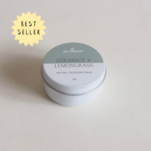 Load image into Gallery viewer, Coconut + Lemongrass Natural Deodorant Balm
